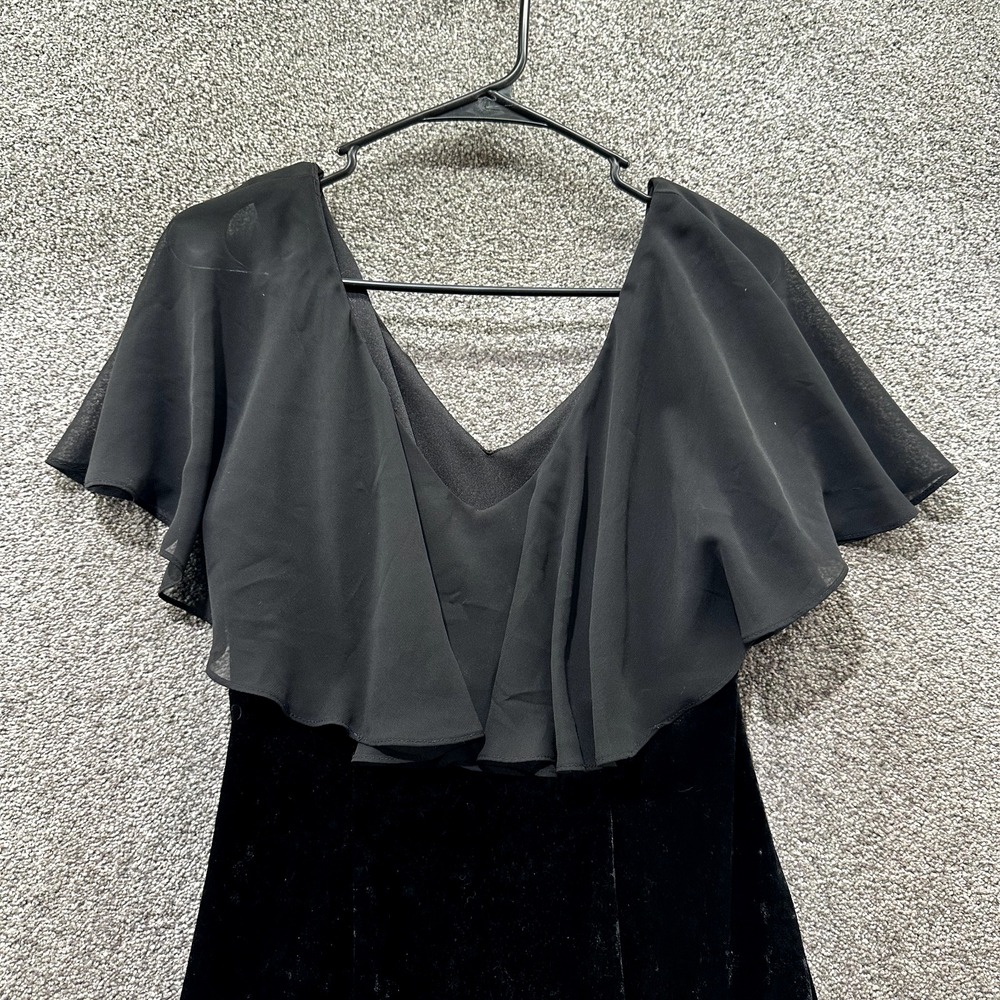 Connected Apparel Dress Womens 8 Black‎ Velvet Knee Length - Picture 8 of 12